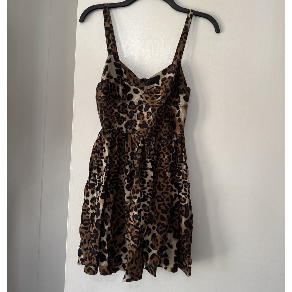 Amanda Uprichard 100% Silk Leopard Corset Sleeveless Mini Dress Medium Made USA
